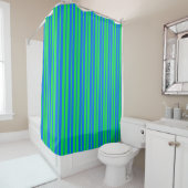 Rideaux De Douche Blue Green Stylish Stripes Pattern Design  (En situation)