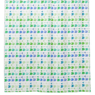 Rideaux De Douche Blue Green Watercolor flèches de douche tribale ri