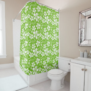 RIDEAUX DE DOUCHE BLUE HAWAII (LIME)