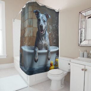 Rideaux De Douche Blue Heeler Paresseux Endormi Mignon Drôle