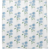 Rideaux De Douche Blue Hydrangea Painting Nautical Coastal Pattern (Devant)