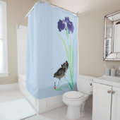 Rideaux De Douche Blue Irises and Moorhens par Ohara Koson (En situation)