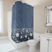 Rideaux De Douche Blue Jean Denim Diamonds Glam Trendy Diamond Bling (En situation)