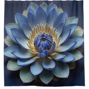 Rideaux De Douche Blue Lotus Flower Art spirituel