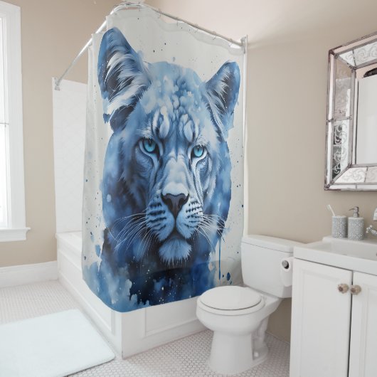 Rideaux De Douche Blue Panther (En situation)