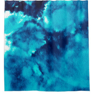 Rideaux De Douche Blue Phantom Fashion Motif Dirty Plash Watercol