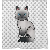 Rideaux De Douche Blue Point Birman / Ragdoll Chat & Pattes (Devant)