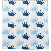 Rideaux De Douche Blue Royal Crowns Fairytale Prince Storybook (Devant)