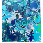 Rideaux De Douche Blue Sea bulles Art Abstrait (Devant)