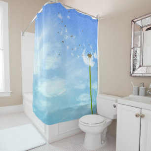 Rideaux De Douche Blue Sky Fresh Air et Dandelion au vent