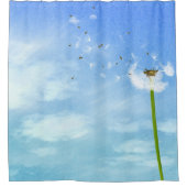 Rideaux De Douche Blue Sky Fresh Air et Dandelion au vent (Devant)