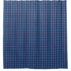 Rideaux De Douche Blue Tartan Plaid Scottish Kilt