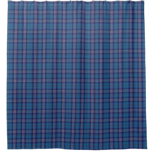 Rideaux De Douche Blue Tartan Plaid Scottish Kilt (Devant)