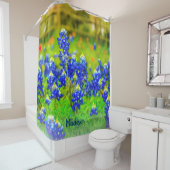 Rideaux De Douche Blue Texas Bluebonnets Floral Paintbrush Fleurs (En situation)