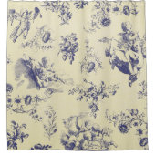 Rideaux De Douche Blue Toile France Pays Cherub Motif (Devant)