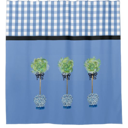 Rideaux De Douche Blue Topiary Blue and White Ginger Jar (Devant)