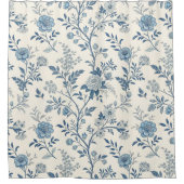 Rideaux De Douche Blue Vintage Floral Pattern (Devant)