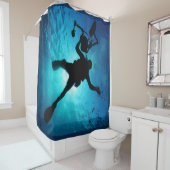 Rideaux De Douche Blue Water Ocean Sea Plongée sous-marine (En situation)