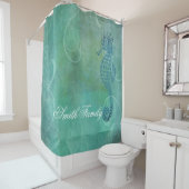 Rideaux De Douche Blue Waters, Seahorse et Flourish (En situation)