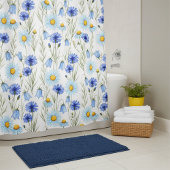 Rideaux De Douche Blue Wildflower Meadow Shower