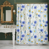 Rideaux De Douche Blue Wildflower Meadow Shower