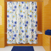 Rideaux De Douche Blue Wildflower Meadow Shower