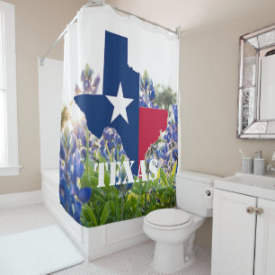 Rideaux De Douche Bluebonnets Blue Flowers Texas texan Floral