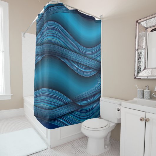 Rideaux De Douche Blues ondulées (En situation)