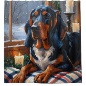 Rideaux De Douche Bluetick Coonhound With Christmas Lights Holiday (Devant)