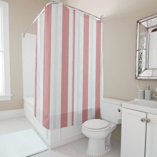 Rideaux De Douche Blush Nordic Stripe (En situation)