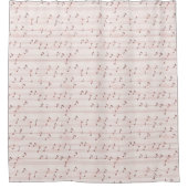 Rideaux De Douche Blush Pink Brown Music Notes   (Devant)