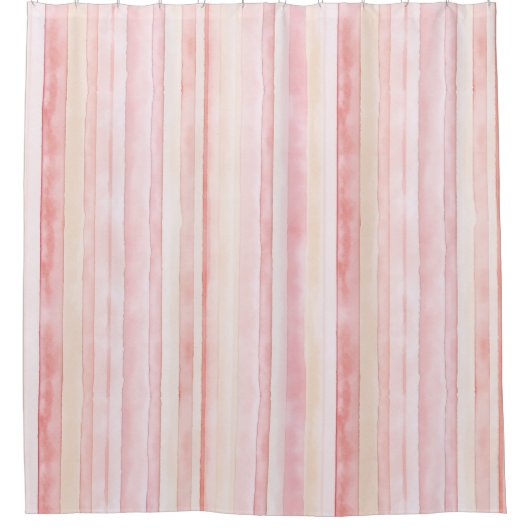 Rideaux De Douche Blush Pink Cream Stripes (Devant)