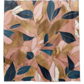 Rideaux De Douche Blush Pink Gold Boho Collection Feuille populaire (Devant)