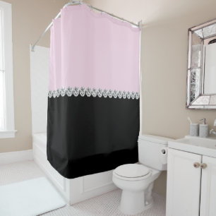 Rideaux De Douche Blush rose et noir bijoux