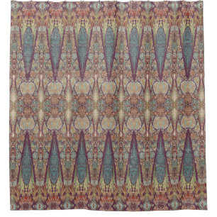 Rideaux De Douche Bohème Vintage Paisley BOHO Purple Blue Motif