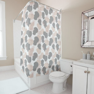 Rideaux De Douche Boho Beige Grey Abstrait