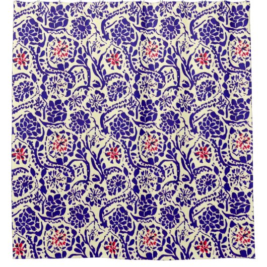 Rideaux De Douche Boho Blue Abstrait (Devant)