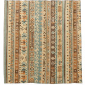 Rideaux De Douche Boho Camel Brown Turquoise (Devant)