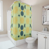Rideaux De Douche Boho Céleste Soleil Lune Menthe  (En situation)