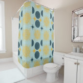 Rideaux De Douche Boho Celestial Sun Moon Motif bleu (En situation)