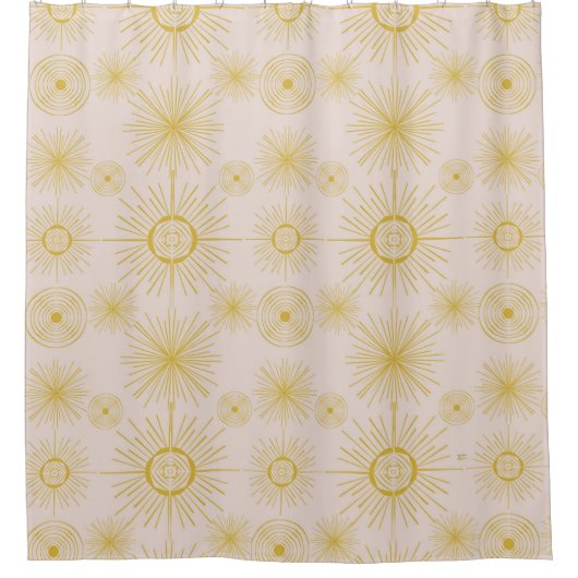 Rideaux De Douche Boho Celestial Sun Stars Ivory Motif (Devant)