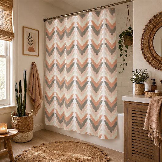 Rideaux De Douche Boho Chevron