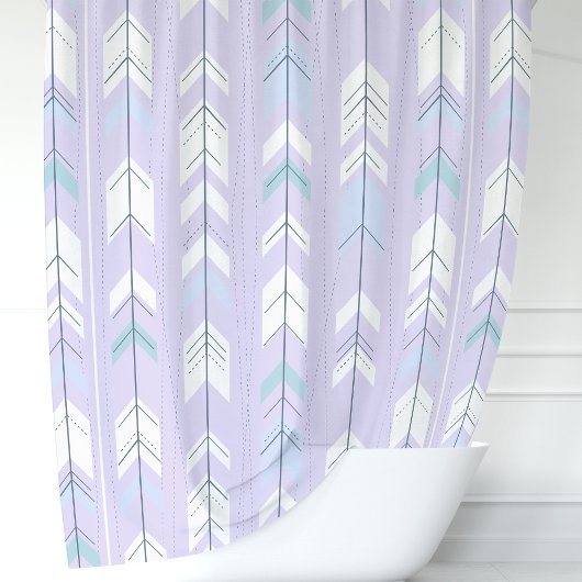 Rideaux De Douche Boho Chic Pastel Violet Flèche