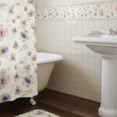 Rideaux De Douche Boho Cream Blush Watercolor Wildflower