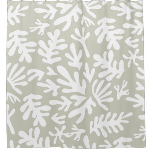 Rideaux De Douche Boho Cream Matisse Botanique Formes Motif