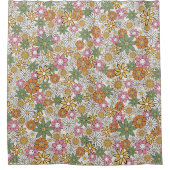 Rideaux De Douche Boho Daisy Flowers les années 70 Floral Super (Devant)