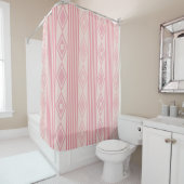 Rideaux De Douche Boho Diamonds Stripes Vanille Rose (En situation)