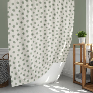 Rideaux De Douche Boho Ditsy Vert Sauge Floral Cottage Core Neutre