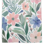 Rideaux De Douche Boho Fleur sauvage Aquarelle Florale Salle de bain (Devant)
