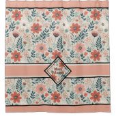 Rideaux De Douche Boho fleuri teintes muettes personnalisées (Devant)